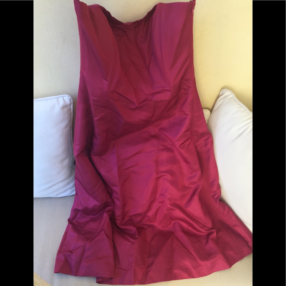 Banana Republic SILK dress 👗 lined light plum dark pink 6 - Picture 7 of 8